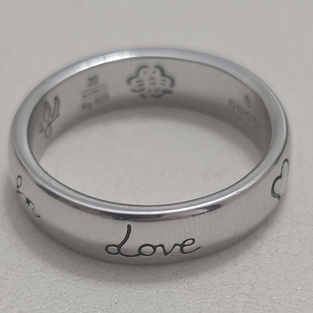 Unisex Gucci Blind For Love Silver Band Ring Size   9 US - Picture 5 of 12